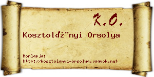 Kosztolányi Orsolya névjegykártya