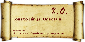 Kosztolányi Orsolya névjegykártya