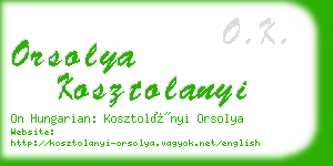 orsolya kosztolanyi business card